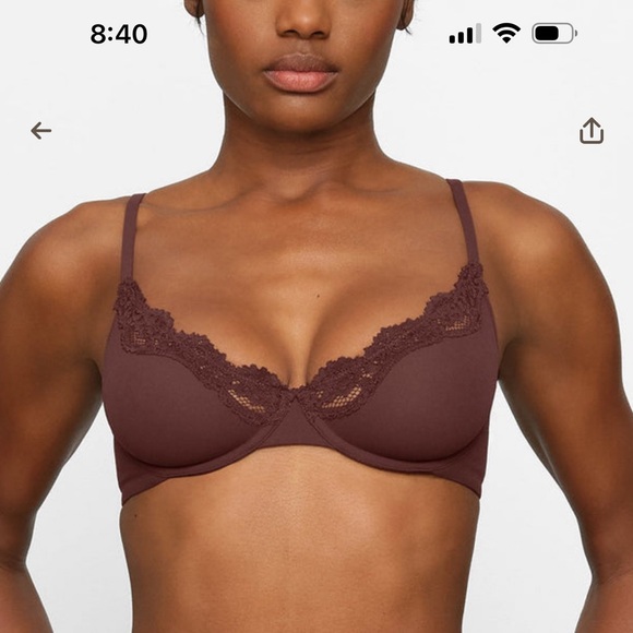 SKIMS NWT Fits Everybody Lace Underwire Bra - Cocoa - Picture 1 of 4
